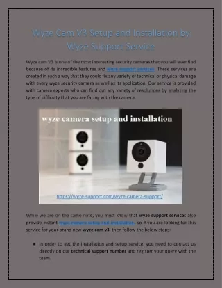 Wyze Cam V3 Setup and Installation by Wyze Support Service
