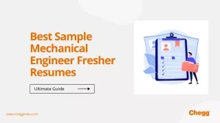 best sample mechanical engineer fresher resumes