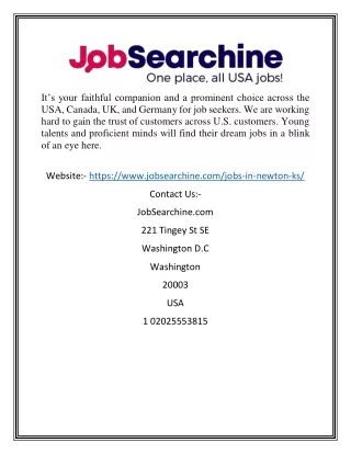Jobs In Newton Ks | JobSearchine.com