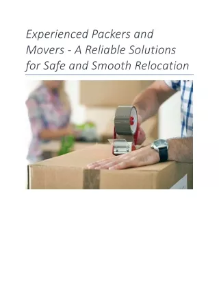 experienced packers and movers a reliable