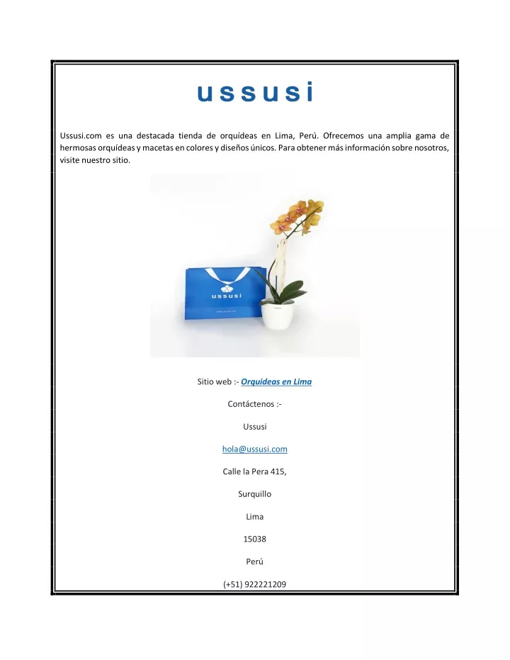 ussusi com es una destacada tienda de orqu deas