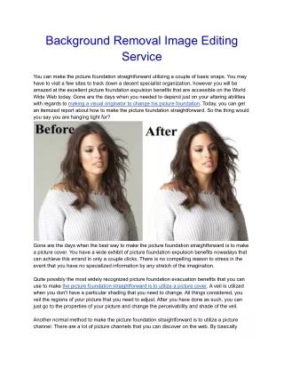 Background Removal Image Editing Service