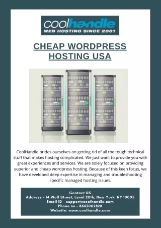 cheap wordpress hosting usa