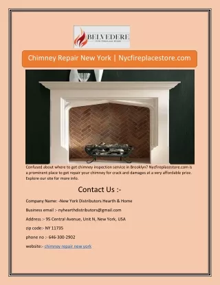 Chimney Repair New York | Nycfireplacestore.com