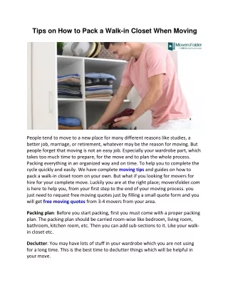 tips on how to pack a walk in closet when moving