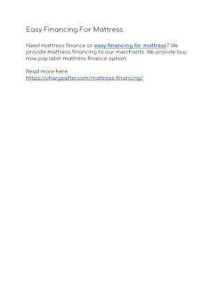easy financing for mattress
