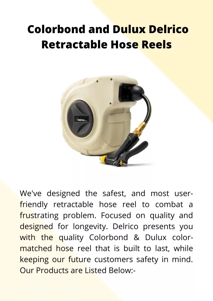 colorbond and dulux delrico retractable hose reels