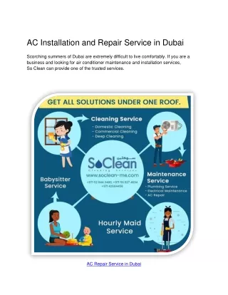 AC Installation and Repair Service in Dubai