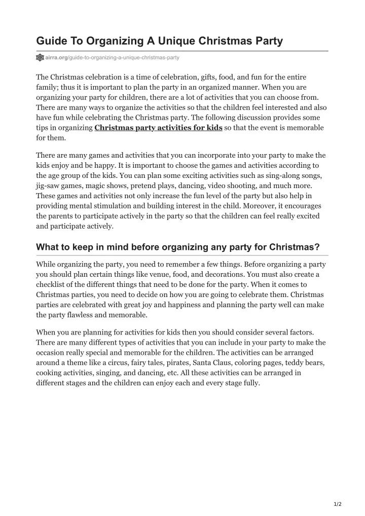 guide to organizing a unique christmas party