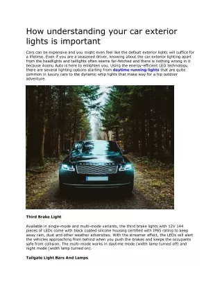 how understanding your car exterior lights