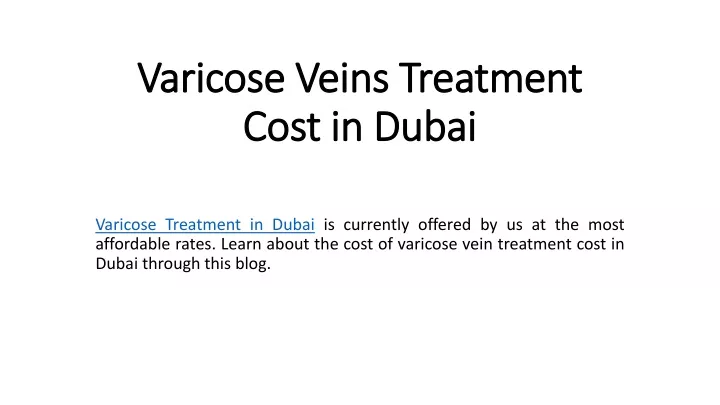 varicose veins treatment cost in dubai
