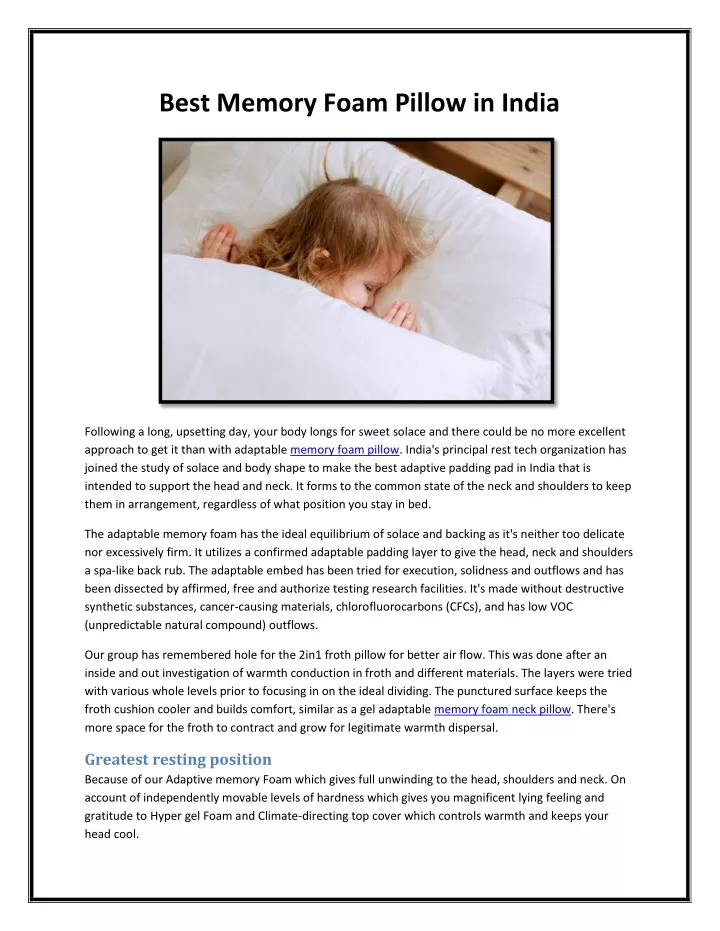 ppt-best-memory-foam-pillow-in-india-powerpoint-presentation-free