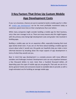 mobile app development