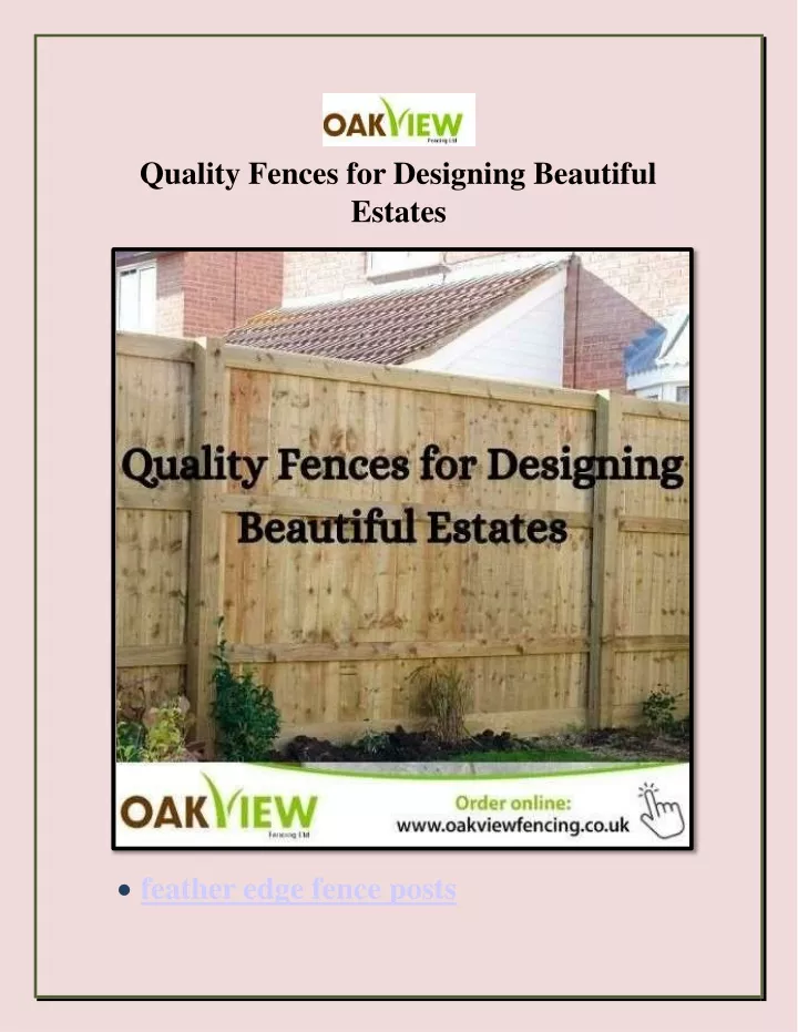 quality fences for designing beautiful estates