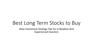 Best Long Term Stocks to Buy