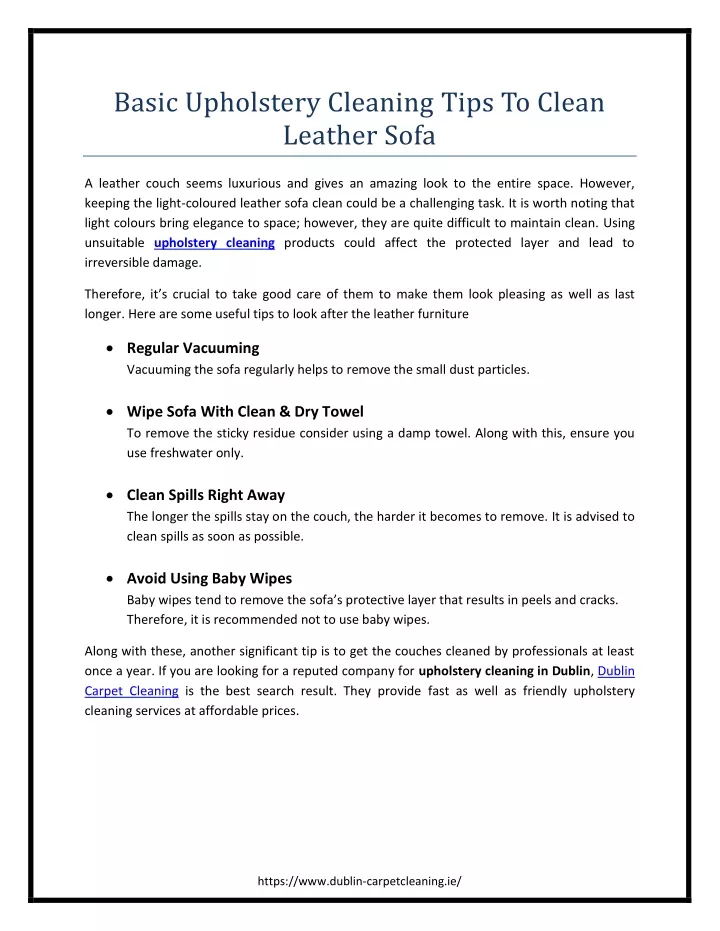 basic upholstery cleaning tips to clean leather