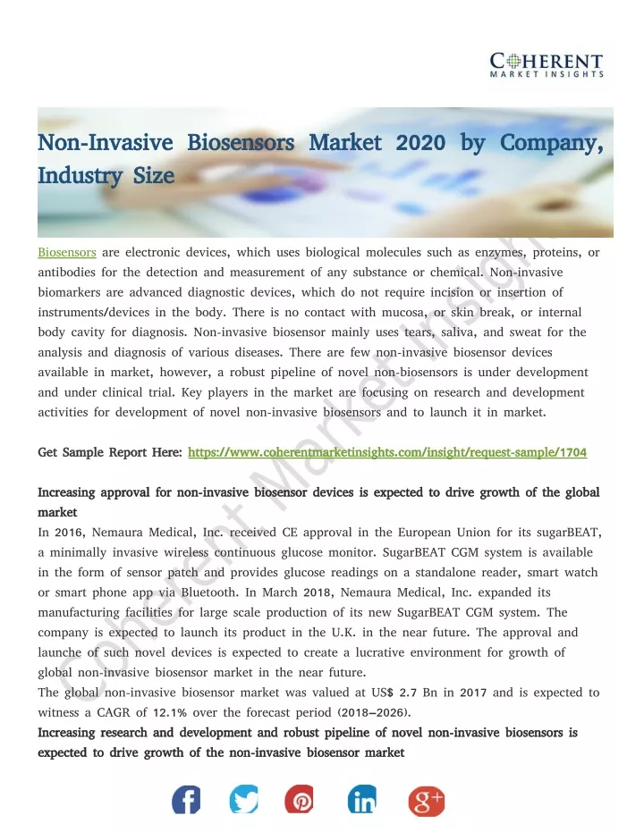 non invasive biosensors market 2020 by company