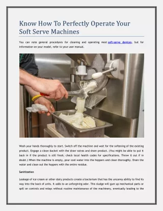 know how to perfectly operate your soft serve