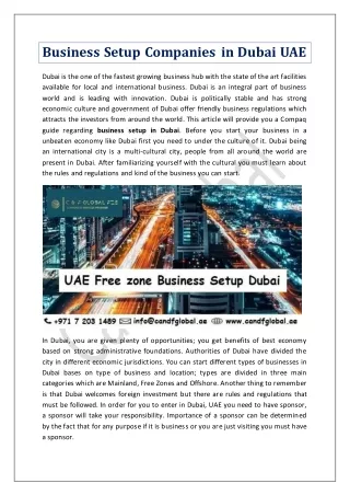 Business Setup Companies in Dubai UAE