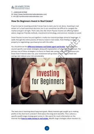 How Do Beginners Invest in Real Estate?