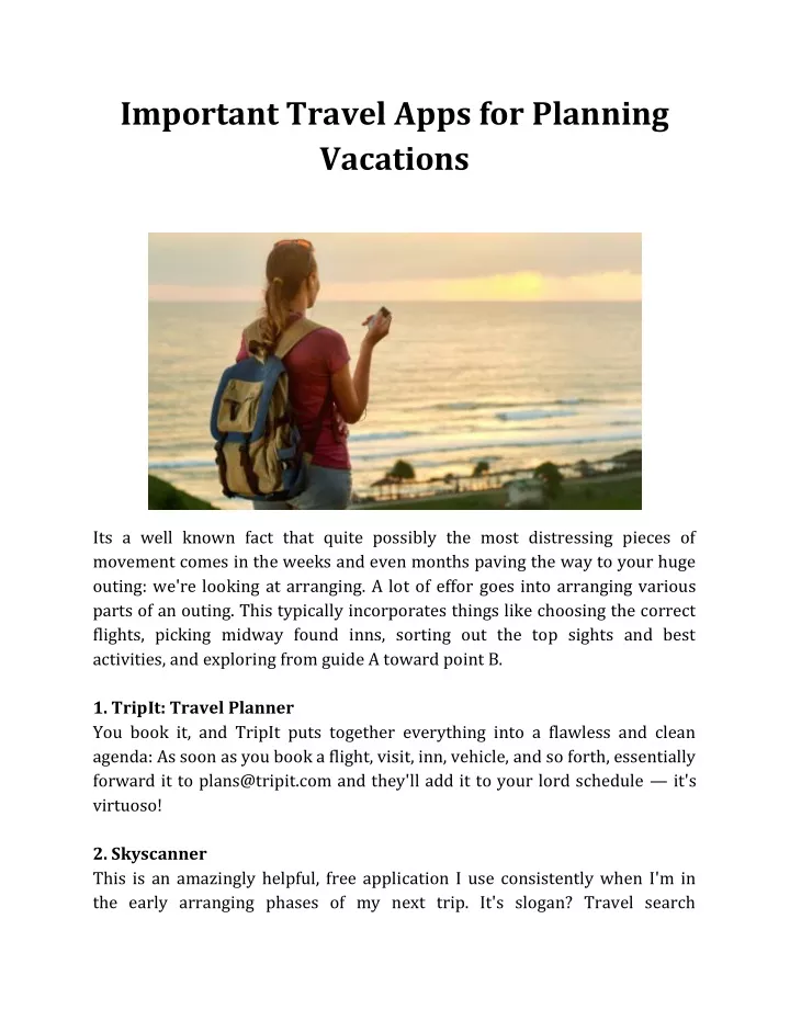 important travel apps for planning vacations