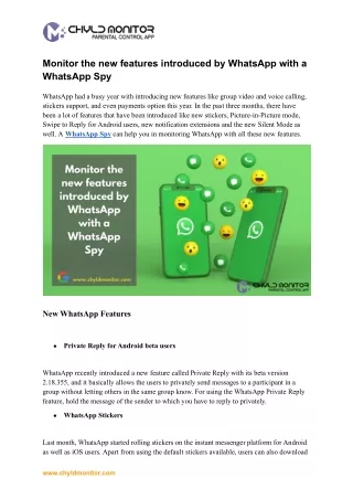 monitor the new features introduced by whatsapp