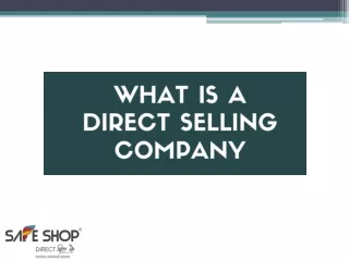 What is a Direct Selling Company