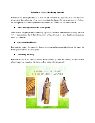 Principles of Sustainability Fashion