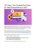 OTT Apps: The Complete Run Down for Video Entrepreneurs in 2021 - slide 1