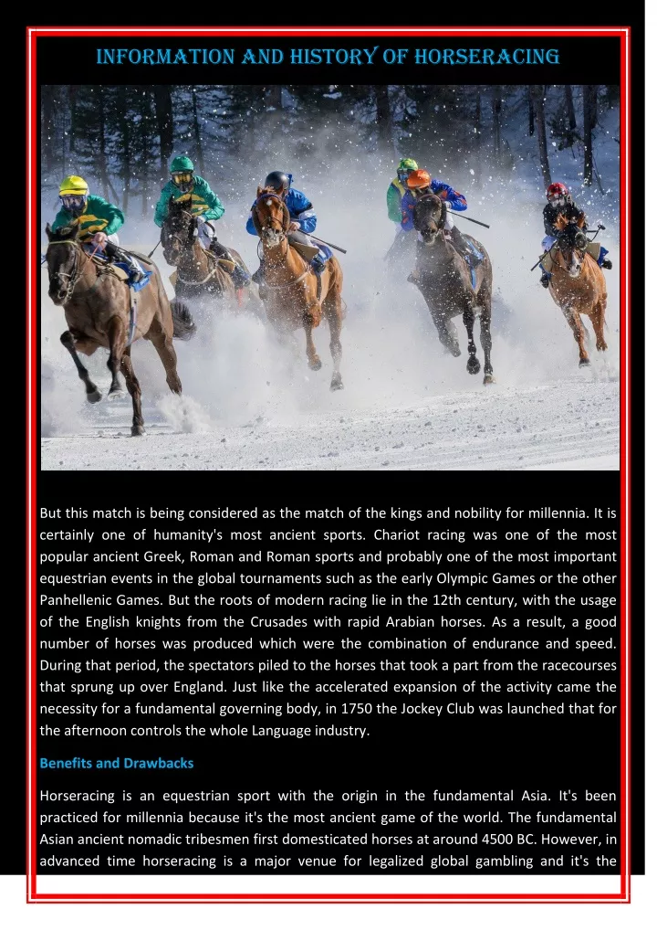information and history of horseracing
