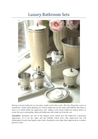 luxury bathroom sets