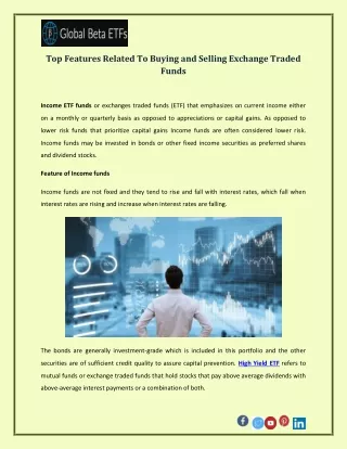 Top Features Related To Buying and Selling Exchange Traded Funds