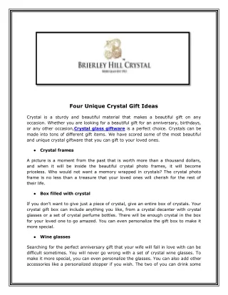four unique crystal gift ideas