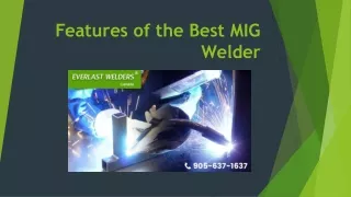 Features of the Best MIG Welder