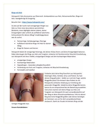 ringe mit holz