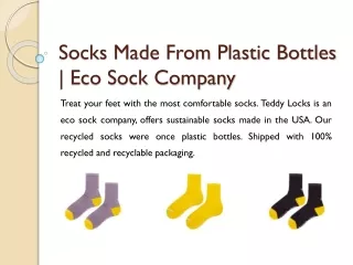 Socks Made From Plastic Bottles | Eco Sock Company