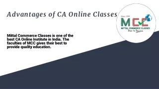 Advantages of CA Online Classes