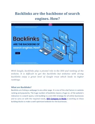 backlinks are the backbone of search engines how