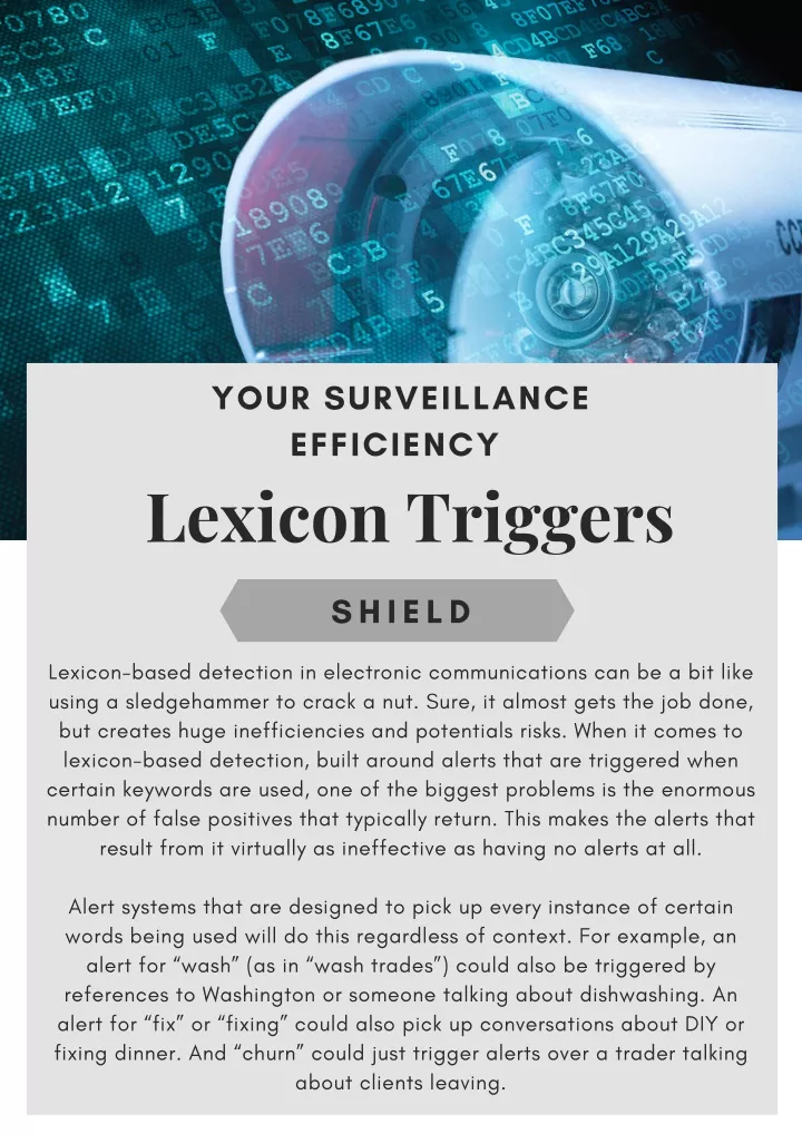 your surveillance efficiency lexicon triggers
