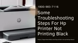 Printer Not Printing Black Hp? 1-8009837116 Hp Printhead Problem -Fix Now