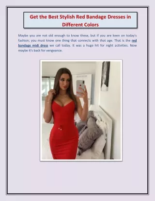 Get the Best Stylish Red Bandage Dresses in Different Colors