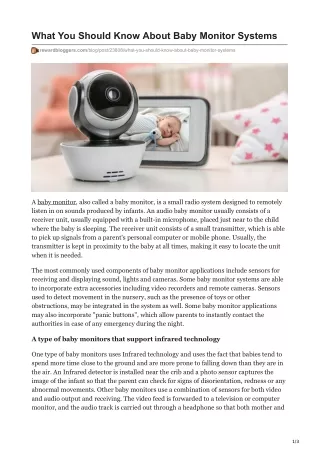 what you should know about baby monitor systems