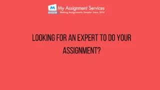 looking for an expert to do your assignment