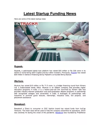 latest startup funding news