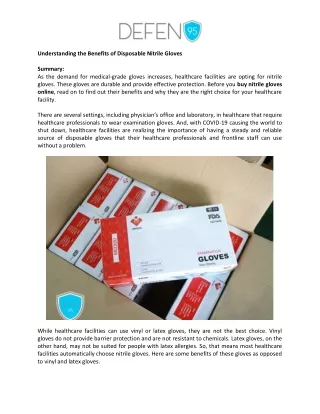 Understanding the Benefits of Disposable Nitrile Gloves