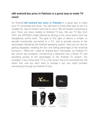 x96 android box price in pakistan is a great