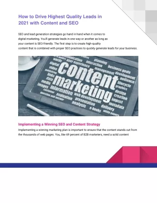 how to drive highest quality leads in 2021 with