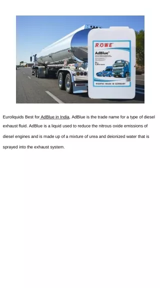 AdBlue in India | Euroliquids