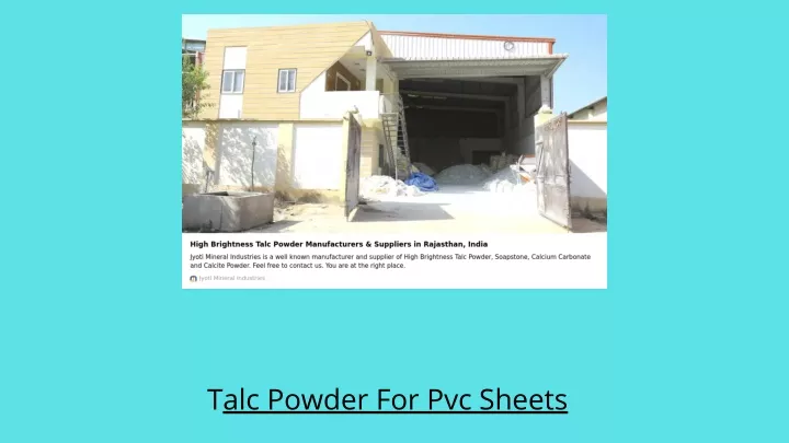 talc powder for pvc sheets