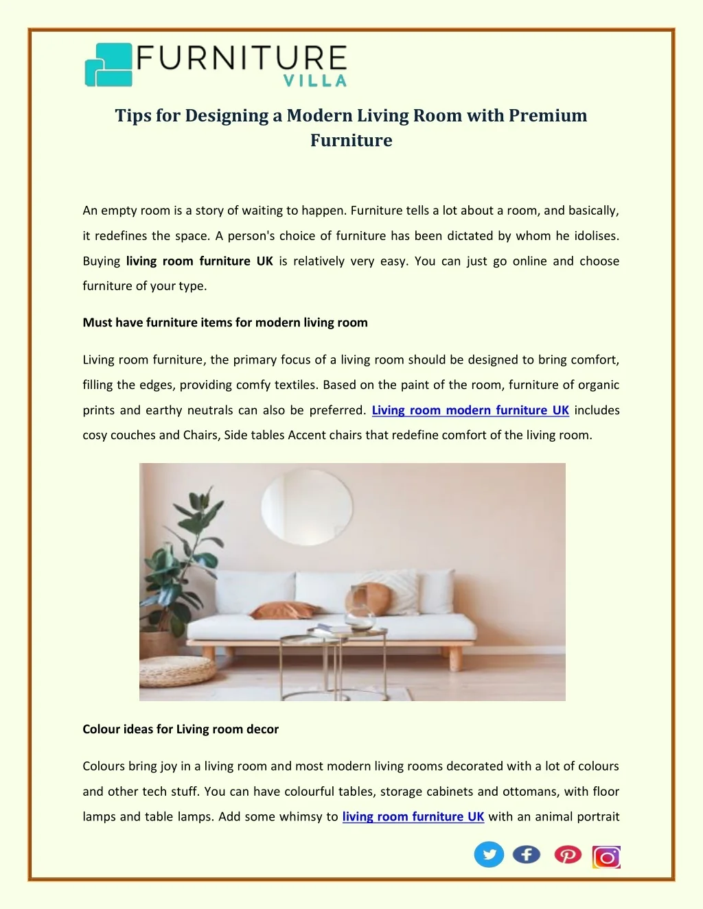 PPT - Tips for Designing a Modern Living Room with Premium Furniture ...